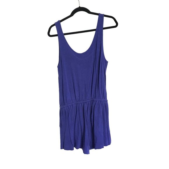 GIBSON- WOMENS BLUE LIGHT WEIGH ELASTIC WAIST SIDE POCKETS ROMPER SIZE MEDIUM - Picture 4 of 10